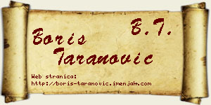 Boris Taranović vizit kartica